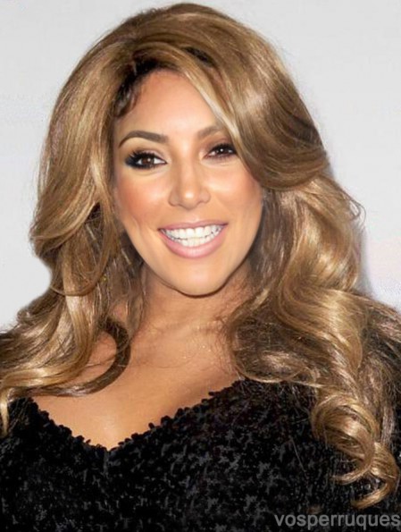 16  inchCurly capless longue blonde sans frange synthétique Wendy Williams perruques