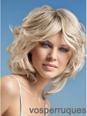 Full Lace Layered Chin Length Wavy 12 pouces Platinum Blonde Cheap Fashion Perruques