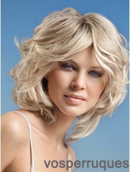 Full Lace Layered Chin Length Wavy 12 pouces Platinum Blonde Cheap Fashion Perruques