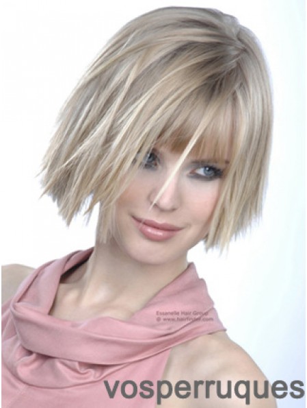 Monofilament Bobs menton longueur droite 10 pouces platine platine blonde bonne mode perruques