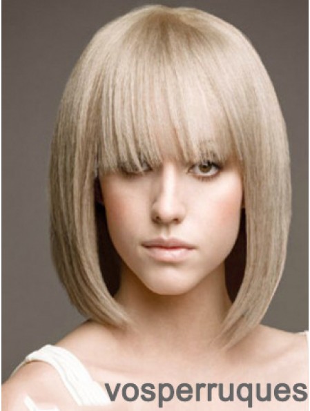 Full Lace Bobs Chin Longueur Droite 12  inchPlatinum Blonde Beautiful Fashion Perruques