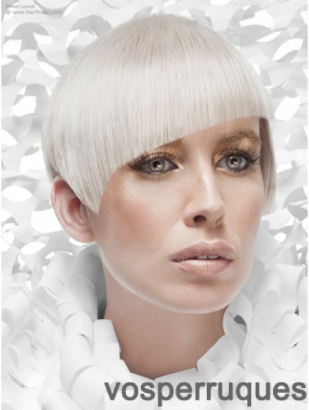 Lace Front Boycuts Short Straight 8 pouces Platinum Blonde moins cher perruques de mode