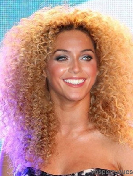 Blonde longue crépue sans frange pleine dentelle 18  inchperruques Beyonce