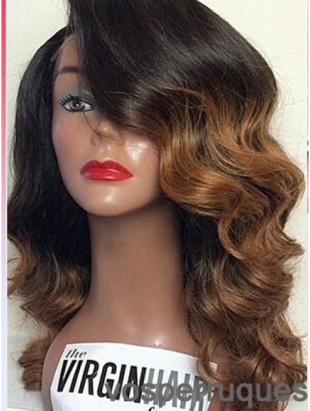 Ombre / 2 Lale Front Wavy With Bangs Black Femme recherchant 100% cheveux humains