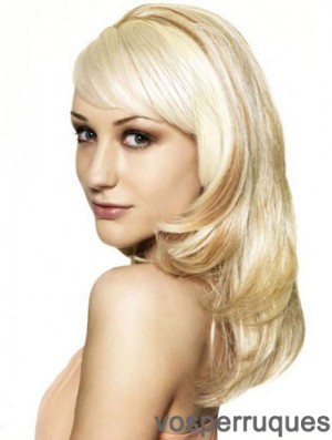 Blonde 16  inchOndulé Capless Synthétique Longue 3/4 Perruques Pas Cher