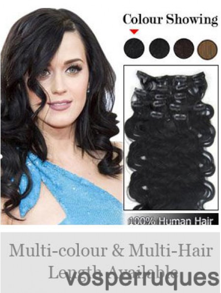 Pince à cheveux remy ondulée noire en ligne dans les extensions de cheveux