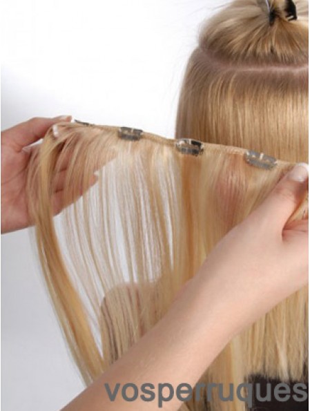 Extension de cheveux Clips Remy Straight Style Blonde Color