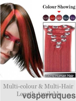Pince à cheveux remy droite rouge confortable dans les extensions de cheveux