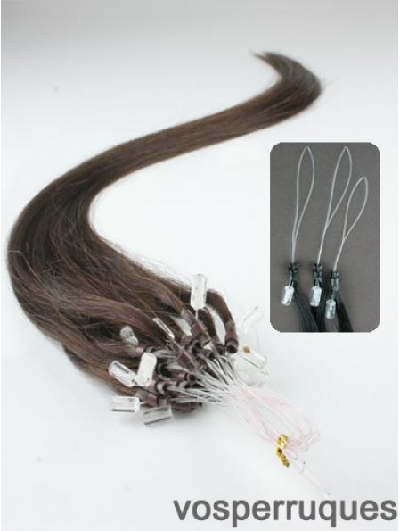 Extensions de cheveux d'anneau de micro boucle droite brun exquis