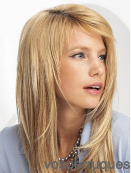 Clip synthétique tendance blonde droite dans les extensions de cheveux