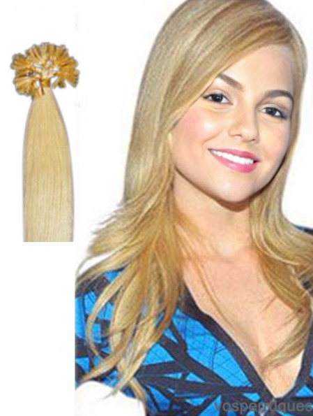 Extensions de cheveux blondes à pointe droite / pointe en U