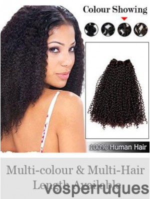 Curly Remy Human Hair Brown Natural Weft Extensions