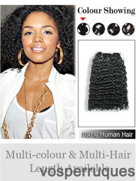 Extensions de trame de mode de cheveux noirs bouclés Remy