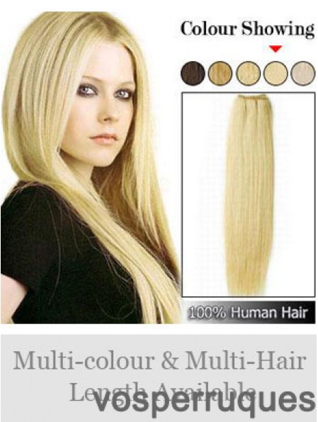 Extensions de trame blondes de cheveux humains remy droites