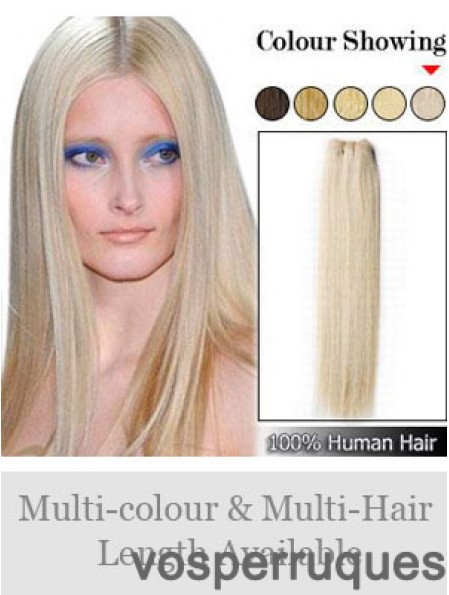Extensions de trame exquises blondes droites remy cheveux humains