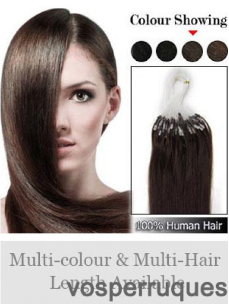 Extensions de cheveux d'anneau de micro boucle droite marron conçues