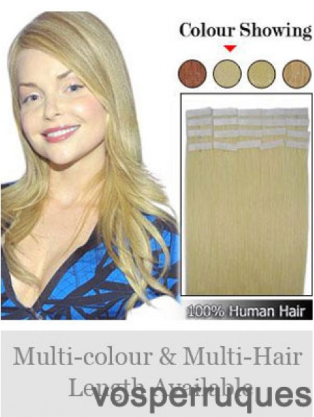 Bande de cheveux humains remy à la mode droite blonde dans les extensions de cheveux