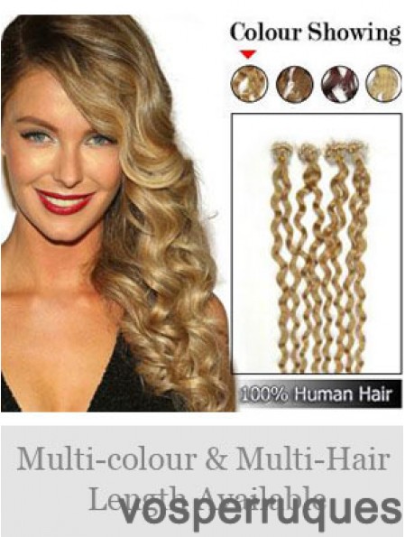 Hairstyles Brown Curly Micro Loop Ring Hair Extensions