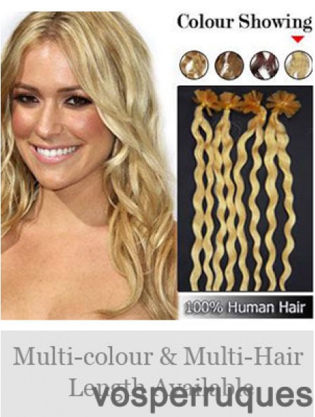 Rallonges de cheveux Blonde Curly Great Nail / U Tip