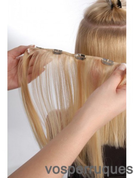 Agrafe droite blonde de cheveux remy de flexibilité dans des prolongements de cheveux