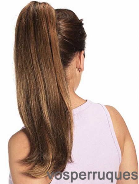 Cheveux Humains Queue de Cheval Longue Longueur Droite Style Auburn Couleur